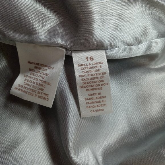 MARC & MADDIE Size 16 Black Fully-Lined Floral Accents Long Sleeve Dress Lace - Picture 16 of 16